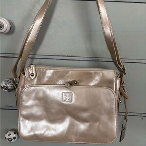 Giani Bernini Elegant Pearlescent Champagne Shoulder Bag